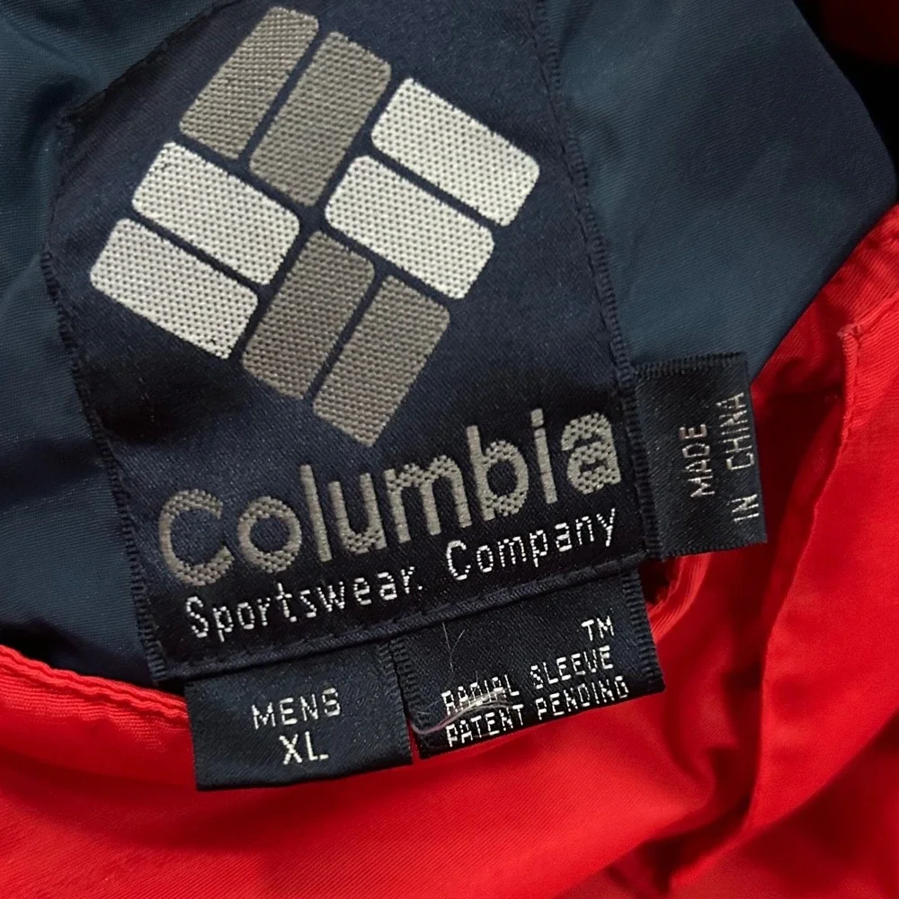 Vintage Columbia Sportswear Company Red Full Zip Windbreaker Mens XL‎